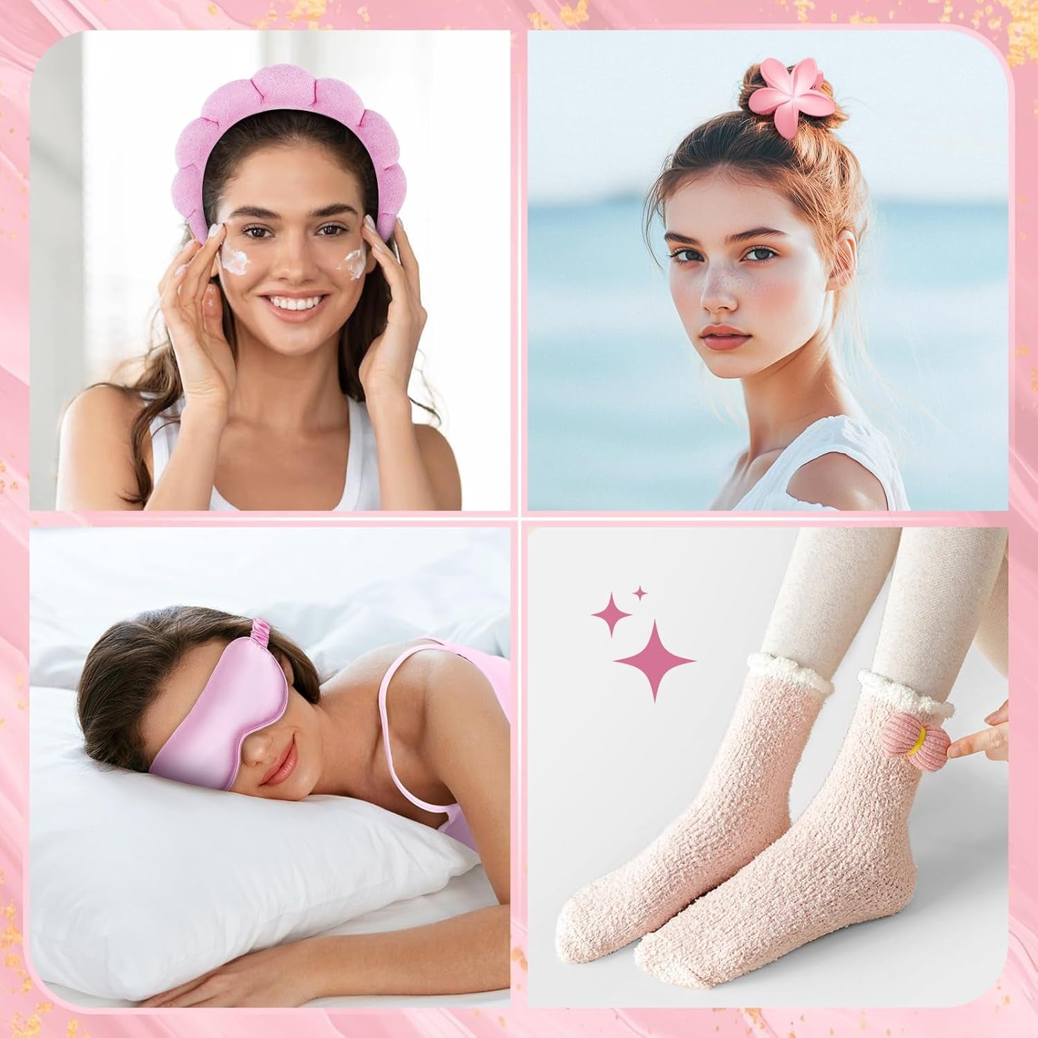 Birthday Gift for Women Self Care Get Well Soon Gifts Basket, Unique Luxury Birthday Gifts Idea for Her BFF Girlfriend Wife Sister Coworker, with Tumbler Bracelet Hairclip Headband Socks Eye-Mask